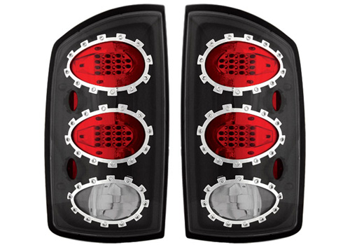 IPCW Bermuda Black LED Tail Light Set 02-06 Dodge Ram